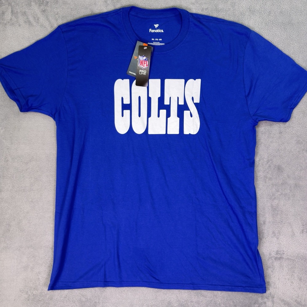 New Fanatics NFL Shirt Mens 2XL Blue Indianapolis Colts Football Short Sleeve